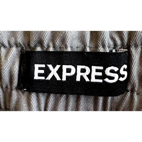 Express Womens Dark Tan Cotton Blend Mid-Rise Drawstring Waist Straight Leg Pant - Picture 3 of 8